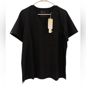 Figs Catarina FreeX One-Pocket Scrub Top, Black, Size Large